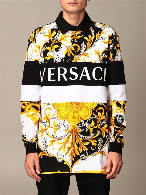 versace mens polo|versace long sleeve polo.